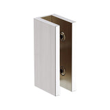 100cm Frameless Glass Bath Screen with Stainless Steel Brackets - Nickel - Low Angle