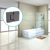 100cm Frameless Glass Bath Screen with Stainless Steel Brackets - Gunmetal - Front View