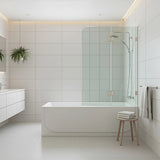 100cm Frameless Glass Bath Screen ??Stainless Steel U-Brackets in Gunmetal