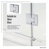 120cm Frameless Glass Bath Screen with Brass Brackets - Chrome - Extra Image