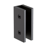 100cm Frameless Glass Bath Screen with Brass Brackets - Black - Low Angle