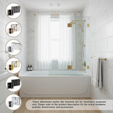 100cm Frameless Glass Bath Screen ??Brass U-Brackets in Black for Stylish Bathroom Upgrade