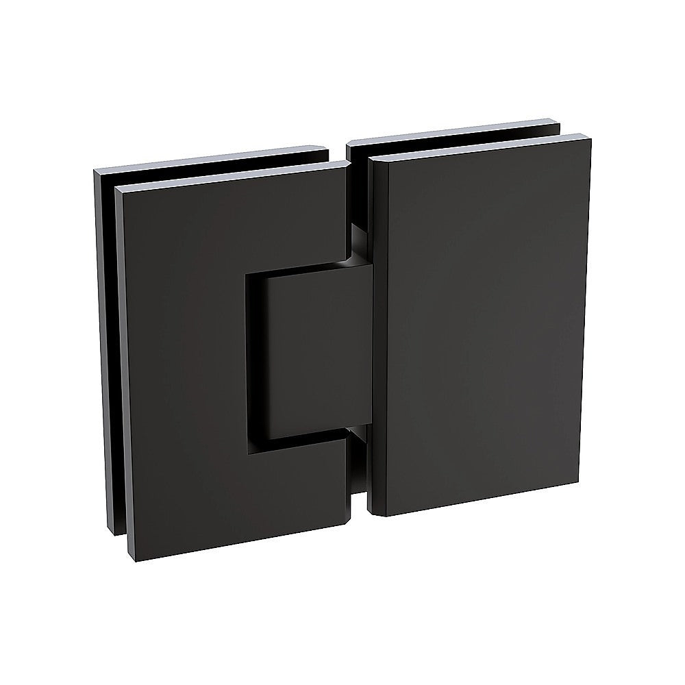 100cm Frameless Glass Bath Screen with Brass Brackets - Black