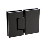 100cm Frameless Glass Bath Screen with Brass Brackets - Black