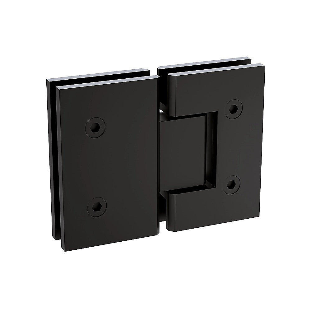100cm Frameless Glass Bath Screen with Brass Brackets - Black