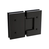 100cm Frameless Glass Bath Screen with Brass Brackets - Black - Rear View