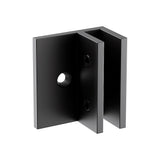 100cm Frameless Glass Bath Screen with Brass Brackets - Black - Close-Up Angle