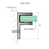 100cm Frameless Glass Bath Screen with Brass Brackets - Black - Extra Image