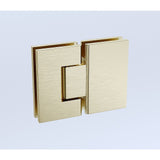 100cm Frameless Glass Bath Screen with Brass Brackets - Gold - Close-Up Angle