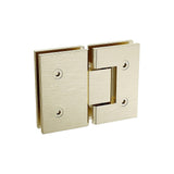 100cm Frameless Glass Bath Screen with Brass Brackets - Gold - Close-Up Angle