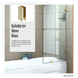 100cm Frameless Glass Bath Screen with Brass Brackets - Gold - Extra Image