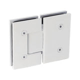 100cm Frameless Glass Bath Screen with Brass Brackets - White - Close-Up Angle