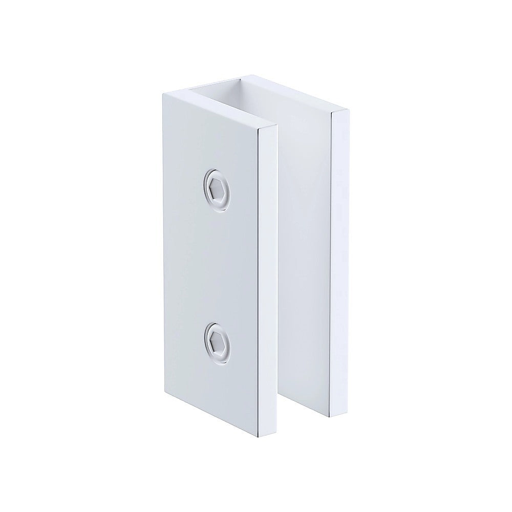 100cm Frameless Glass Bath Screen with Brass Brackets - White