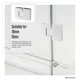 100cm Frameless Glass Bath Screen with Brass Brackets - White - Extra Image