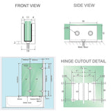 100cm Frameless Glass Bath Screen with Brass Brackets - White - Extra Image
