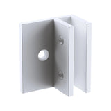 100cm Frameless Glass Bath Screen with Brass Brackets - White - Close-Up Angle