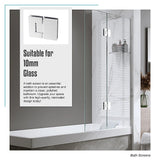 100cm Frameless Glass Bath Screen with Brass Brackets - White - Extra Image
