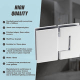 100cm Frameless Glass Bath Screen with Brass Brackets - White - Extra Image