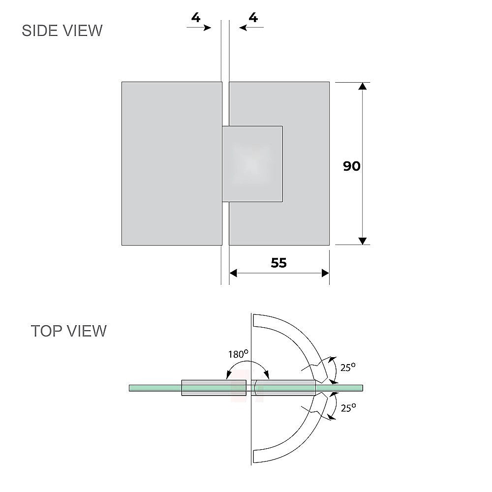 100cm Frameless Glass Bath Screen with Brass Brackets - White