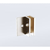 100cm Frameless Glass Bath Screen with Brass Brackets - Nickel - Top-Down View