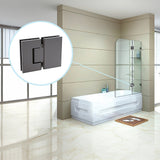 100cm Frameless Glass Bath Screen with Brass Brackets - Gunmetal - Front View