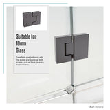 100cm Frameless Glass Bath Screen with Brass Brackets - Gunmetal - Extra Image