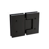 100cm Frameless Glass Bath Screen with Channel and Stainless Steel Hinges- Black - Top-Down View