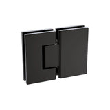 100cm Frameless Glass Bath Screen with Channel and Stainless Steel Hinges- Black - Close-Up Angle
