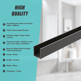 100cm Frameless Glass Bath Screen with Channel and Stainless Steel Hinges- Black - Extra Image