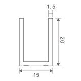 120cm Frameless Glass Bath Screen with Channel and Brass Hinges - Chrome - Extra Image