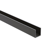 100cm Frameless Glass Bath Screen with Channel and Brass Hinges - Black