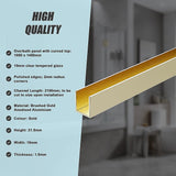 100cm Frameless Glass Bath Screen with Channel and Brass Hinges - Gold - Extra Image