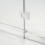 100cm Frameless Glass Bath Screen with Channel and Brass Hinges - White - 45-Degree Angle
