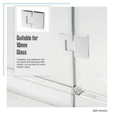 100cm Frameless Glass Bath Screen with Channel and Brass Hinges - White - Extra Image