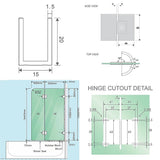 100cm Frameless Glass Bath Screen with Channel and Brass Hinges - White - Extra Image