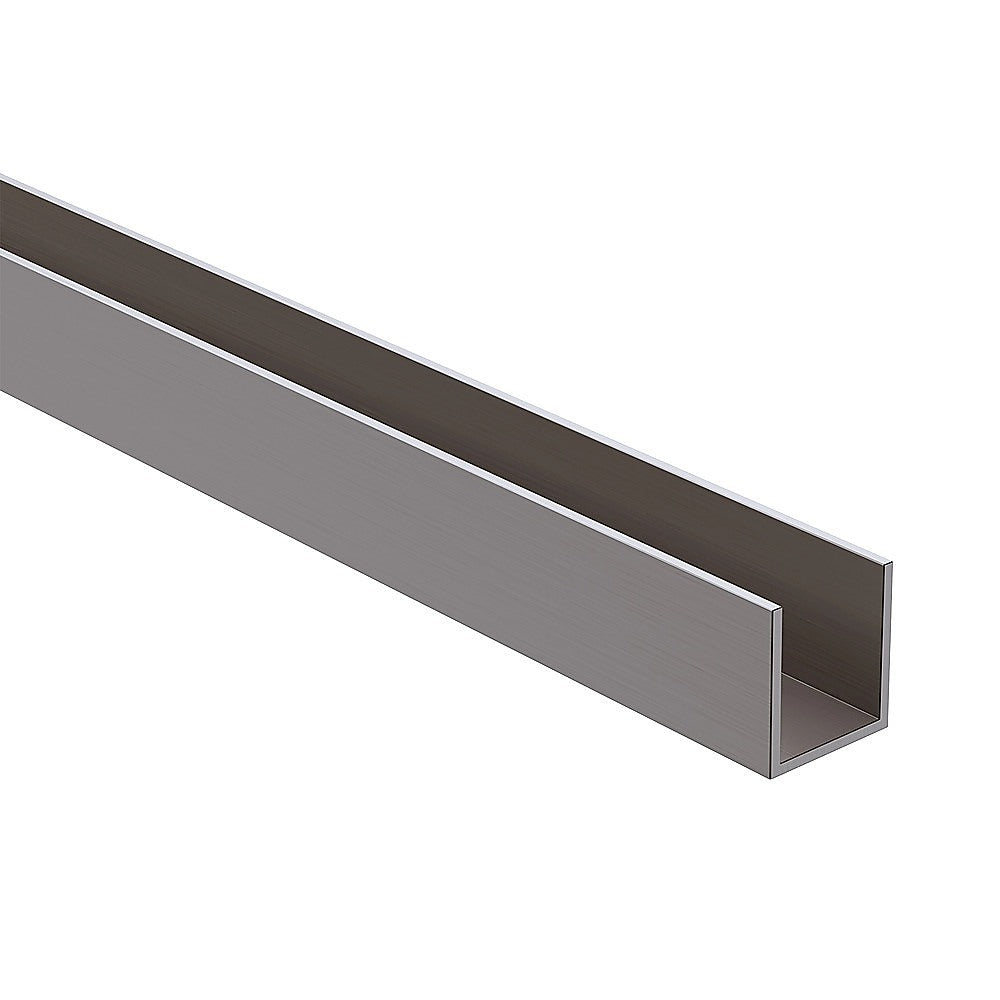 100cm Frameless Glass Bath Screen with Channel and Brass Hinges - Gunmetal