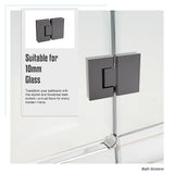 100cm Frameless Glass Bath Screen with Channel and Brass Hinges - Gunmetal - Extra Image