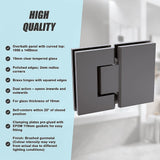 100cm Frameless Glass Bath Screen with Channel and Brass Hinges - Gunmetal - Extra Image