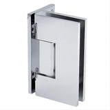 90cm Frameless Swing Bath Screen with Chrome Hardware - 45-Degree Angle