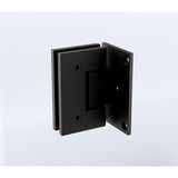 90cm Frameless Swing Bath Screen with Black Hardware - Close-Up Angle