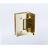 90cm Frameless Swing Bath Screen with Brushed Gold Hardware - Close-Up Angle