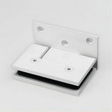 90cm Frameless Swing Bath Screen – White Hardware with Stainless steel hinge for Modern Bathrooms - 45-Degree Angle
