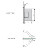 90cm Frameless Swing Bath Screen with Brushed Gunmetal Hardware - Low Angle