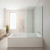 70cm Frameless Glass Bath Screen ??Modern Wall Channel in Gunmetal for Stylish Bathroom Upgrade