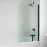 70cm Frameless Glass Bath Screen with Wall Channel - Gunmetal - Side View