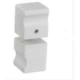 110cm Wall-to-Wall Frameless Shower Screen – White U-Brackets with SS Hinges & Square Knob Handle - Extra Image