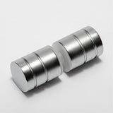 90cm Wall-to-Wall Frameless Shower Screen – Nickel U-Brackets with SS Hinges & Round Knob Handle