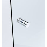110cm Wall-to-Wall Frameless Shower Screen – Chrome F-Brackets and Floor F-Bracket with SS Hinges & Round Knob Handle - Extra Image