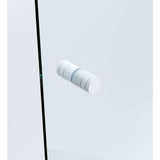 110cm Wall-to-Wall Frameless Shower Screen – White U-Brackets with SS Hinges & Round Knob Handle