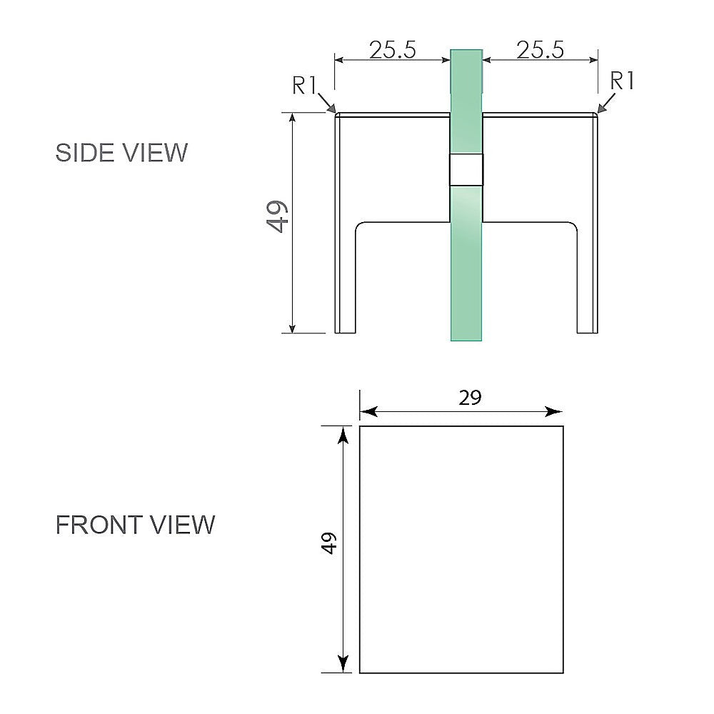 110cm Wall to Wall Frameless Shower Screen with White Brackets and SS Hinges, Square Double Pull Handle
